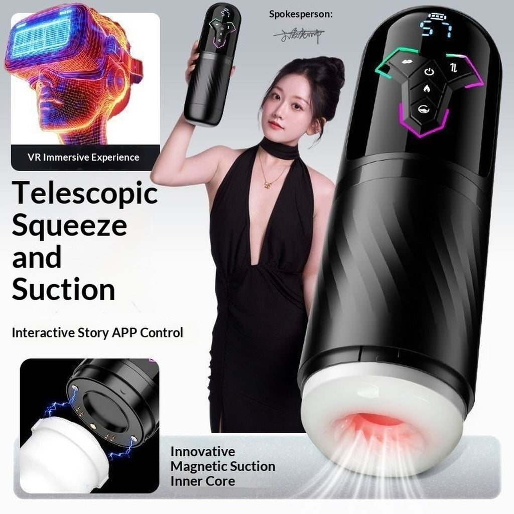 Automatischer Masturbator mit Saugen, Vibration & App