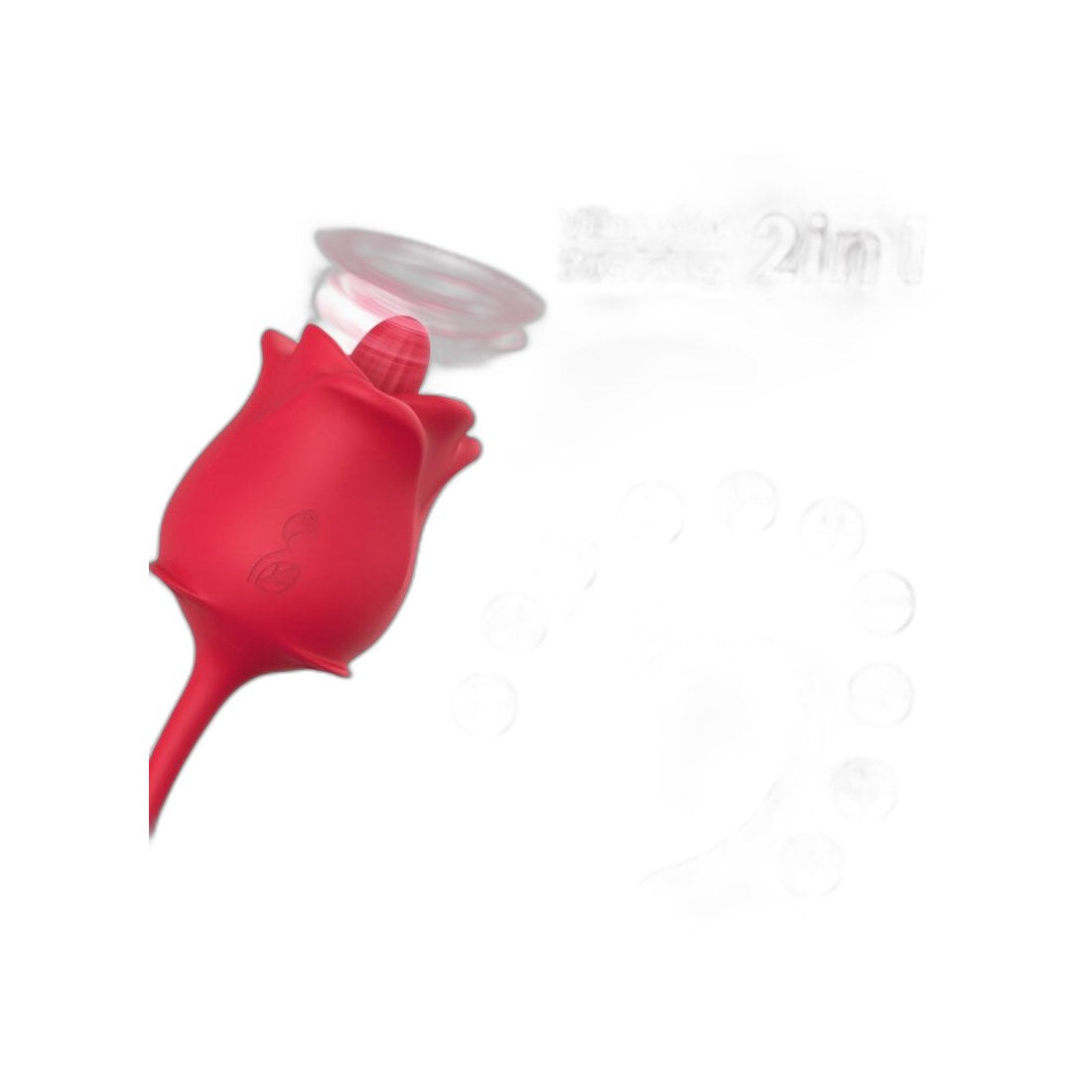 Rose 2in1 Sauger Vibrator mit Schweif 10 Modi
