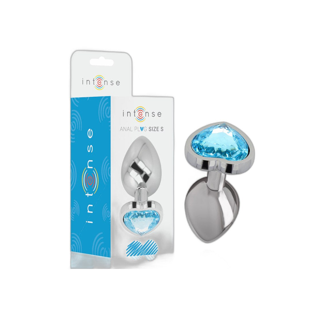 Aluminium Analplug Herzform Blau S