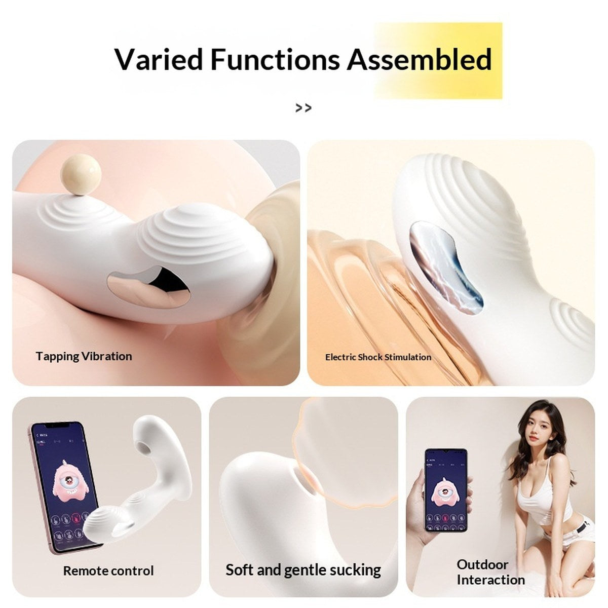 Tragbarer Liebesstimulator mit Saugfunktion & Fernbedienung