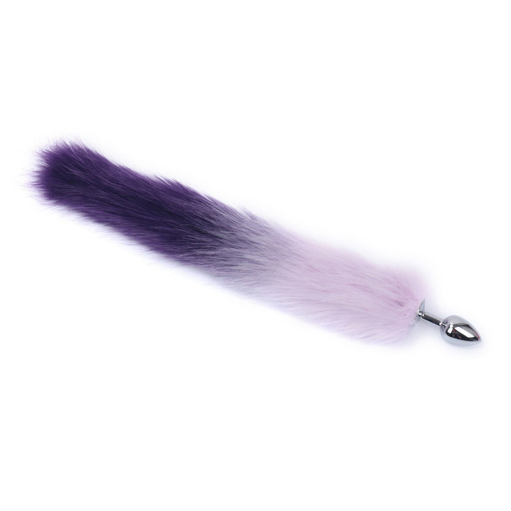 Fuchsschwanz-Analplug mit buntem Kunstfell-Schweif