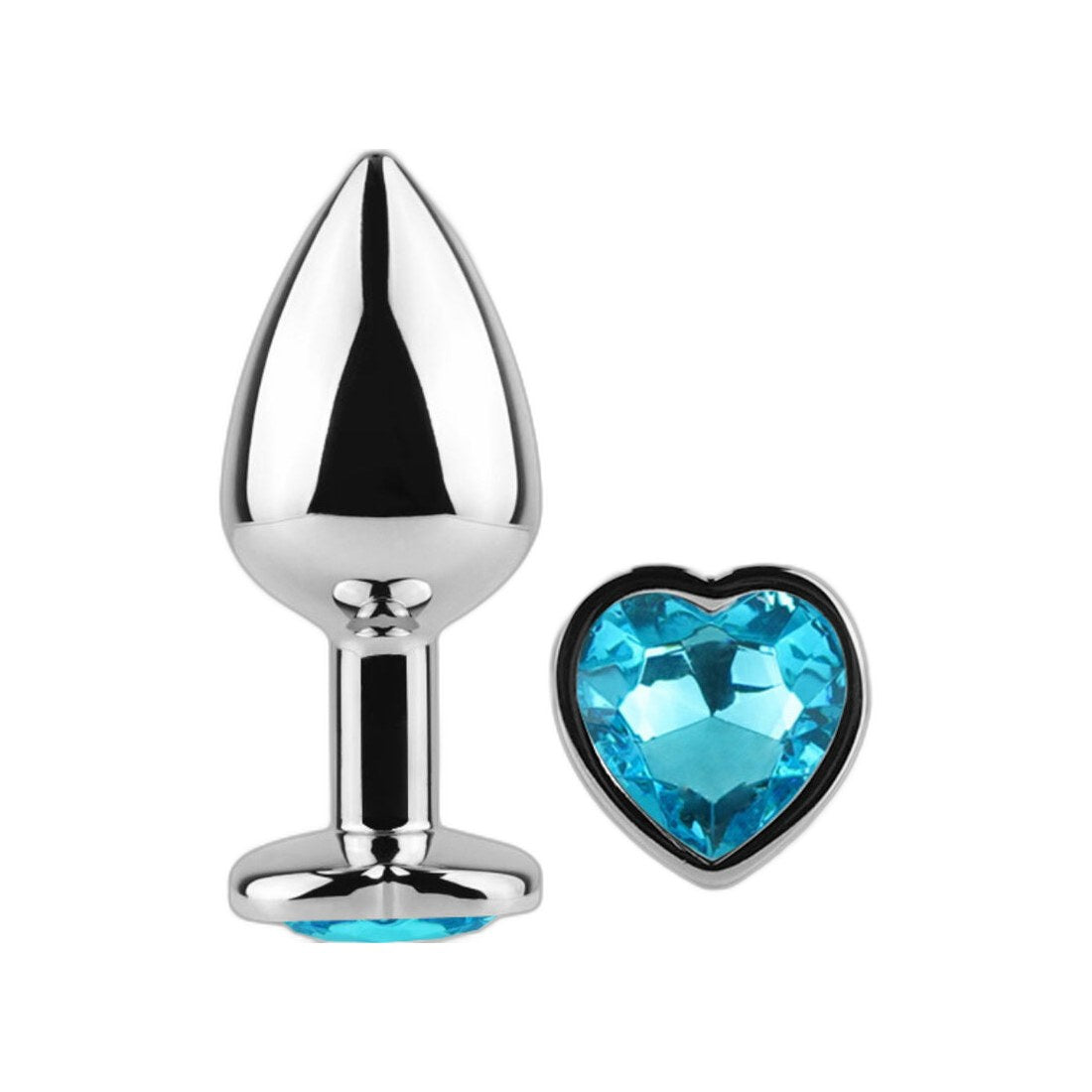 Analplugs mit Herzmotiv - Blau