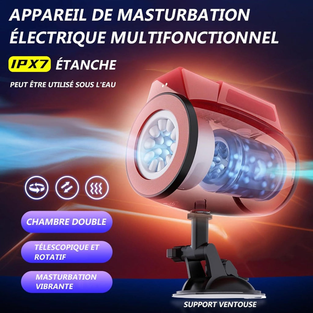 Teleskop-Masturbator mit Rotation & Mehrfachvibration