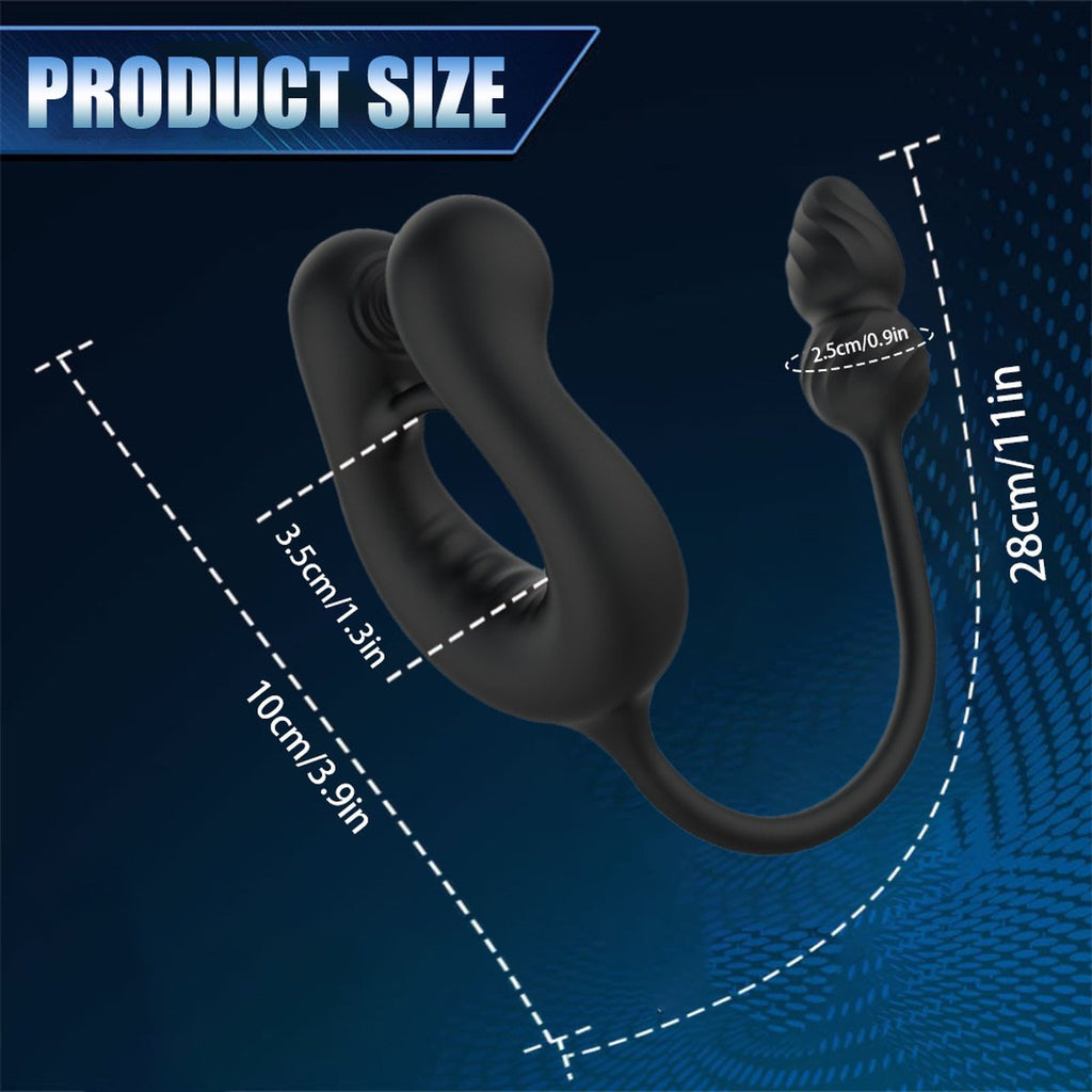 3-in-1 Männer-Stimulator mit Vibrationsring & Silikon
