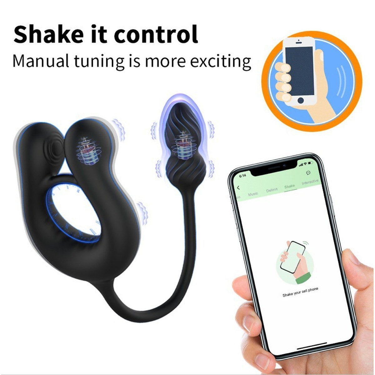 3-in-1 Männer-Stimulator mit Vibrationsring & Silikon