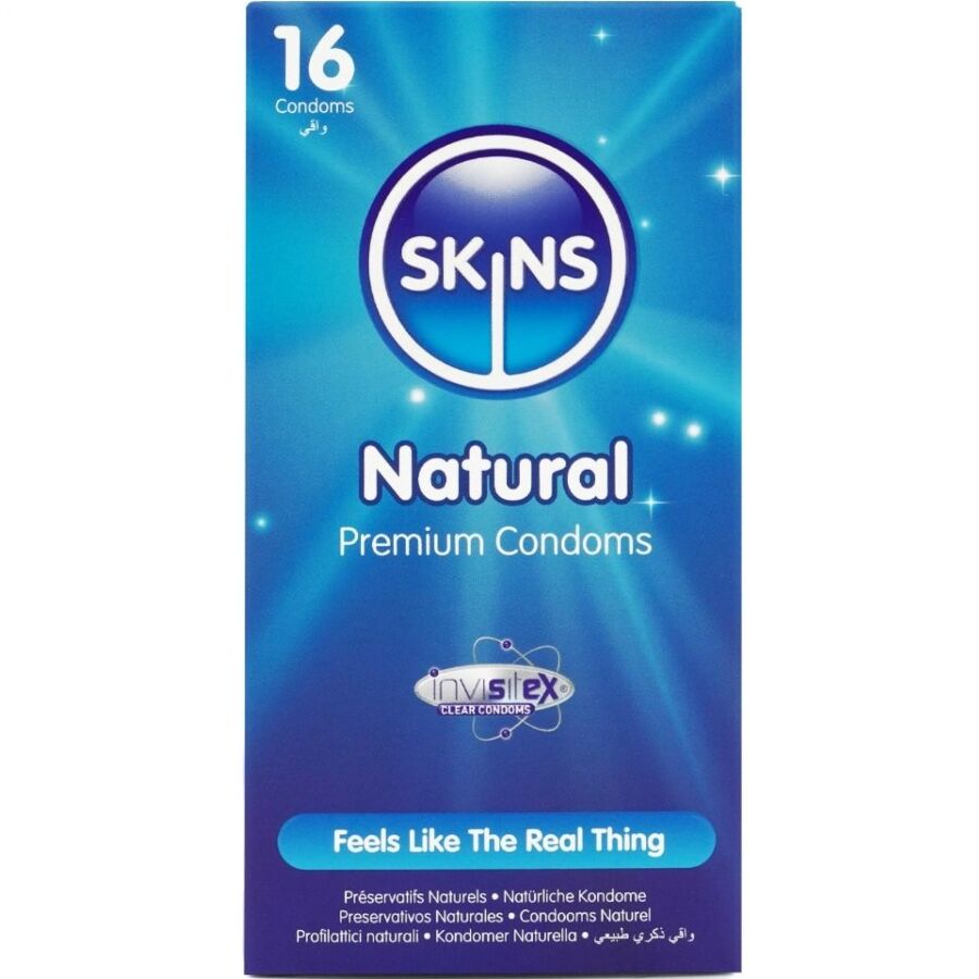 SKINS Natural Premium Kondome, 16er Pack