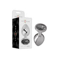 Analplug Aluminium mit schwarzem Glas L