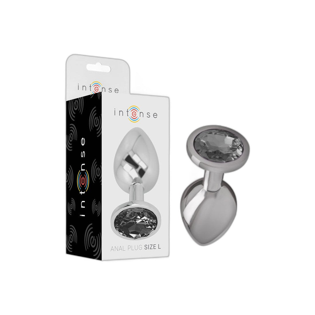 Analplug Aluminium mit schwarzem Glas L