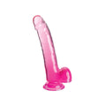 Transparenter Dildo mit Details in Rosa