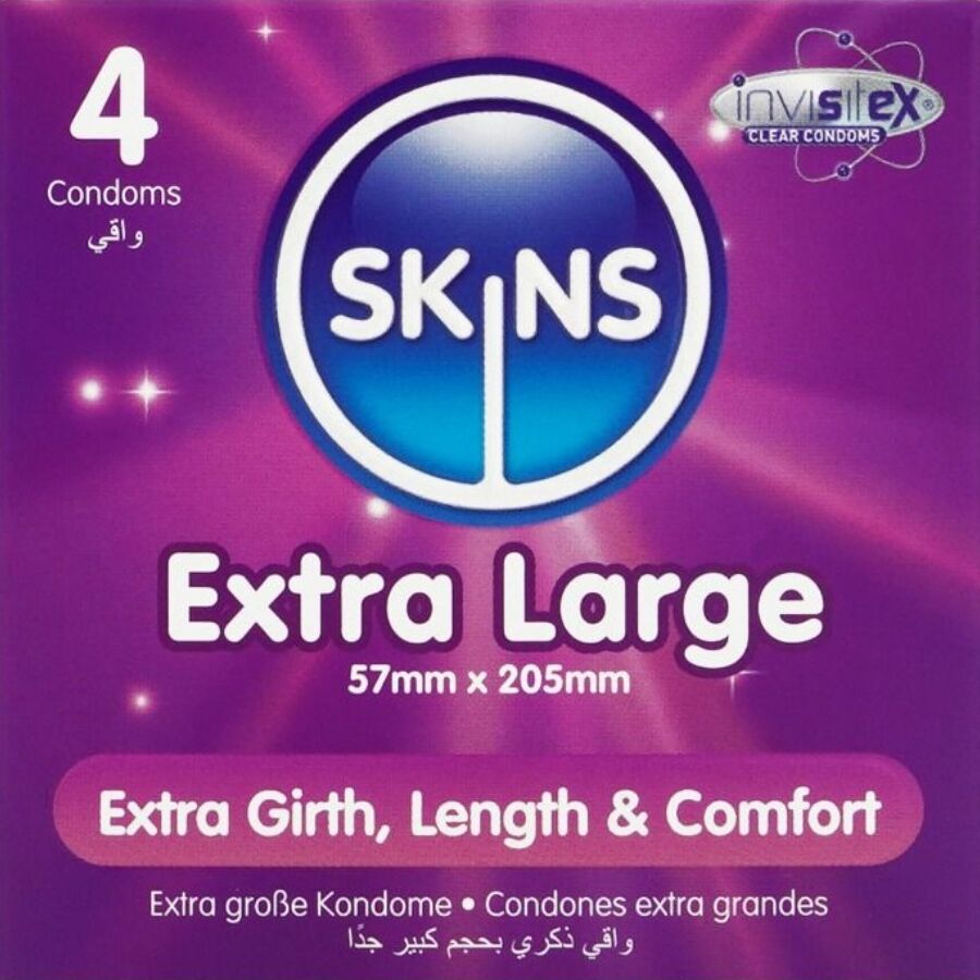 SKINS Extra Large Premium Kondome 4er Pack