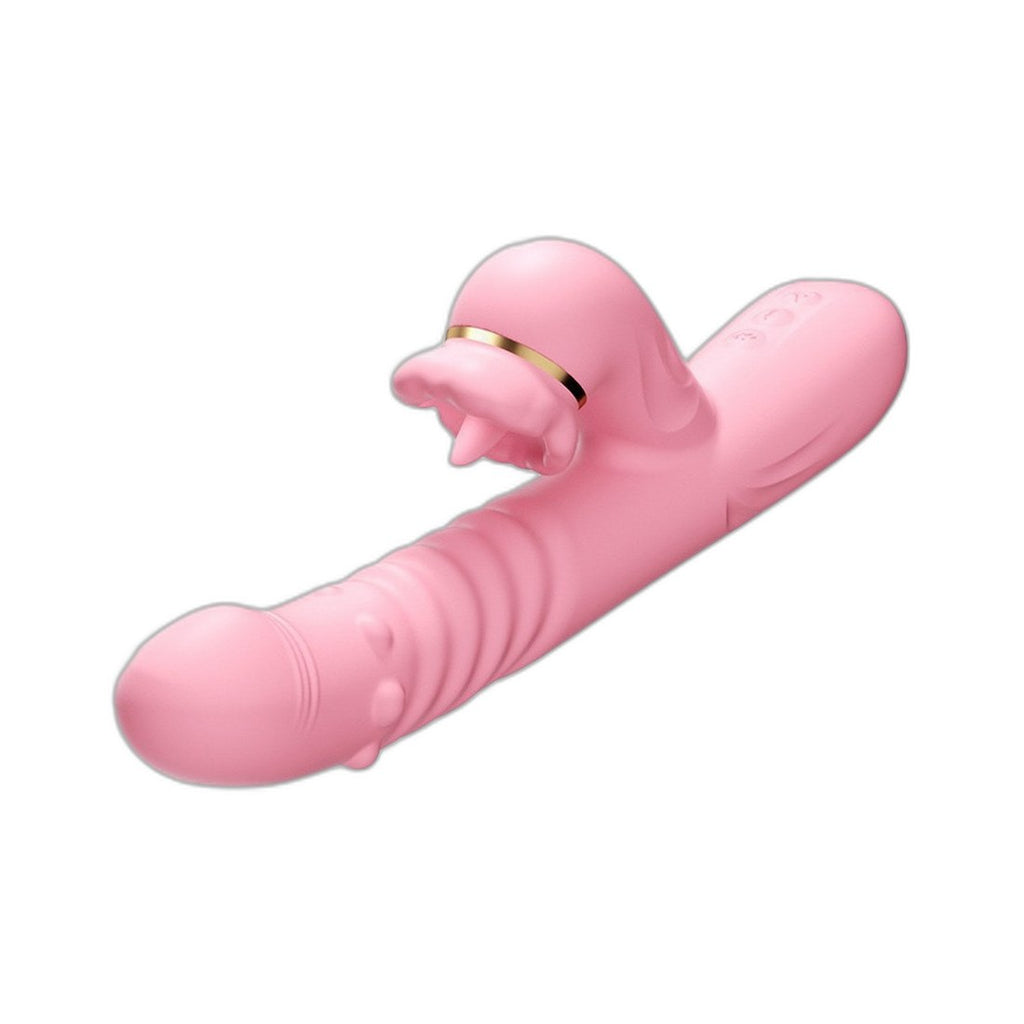 Zungen-Vibrator mit ausfahrbaren Perlen & Wärmefunktion