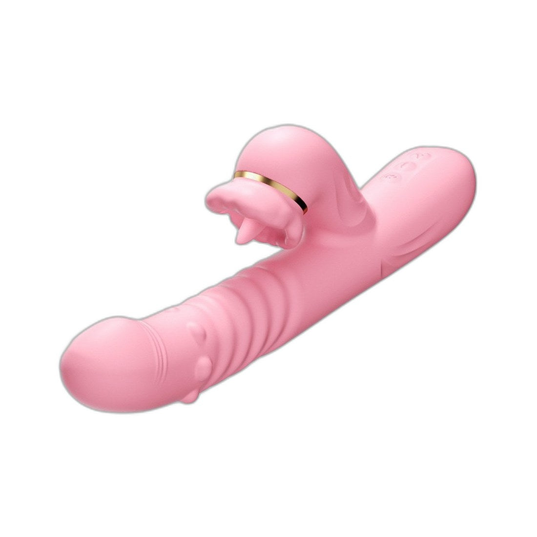Zungen-Vibrator mit ausfahrbaren Perlen & Wärmefunktion