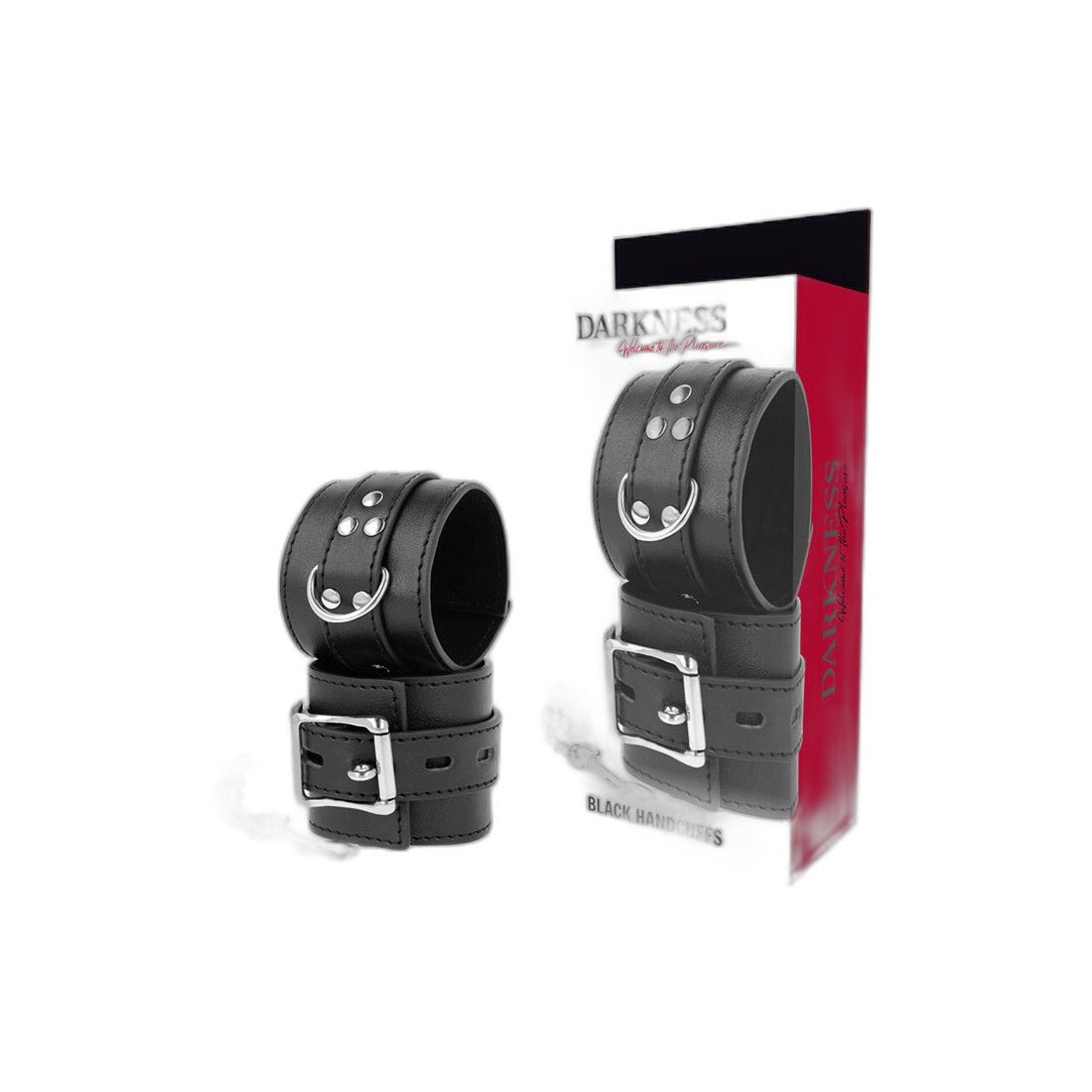 Schwarze Leder-Handfesseln Premium