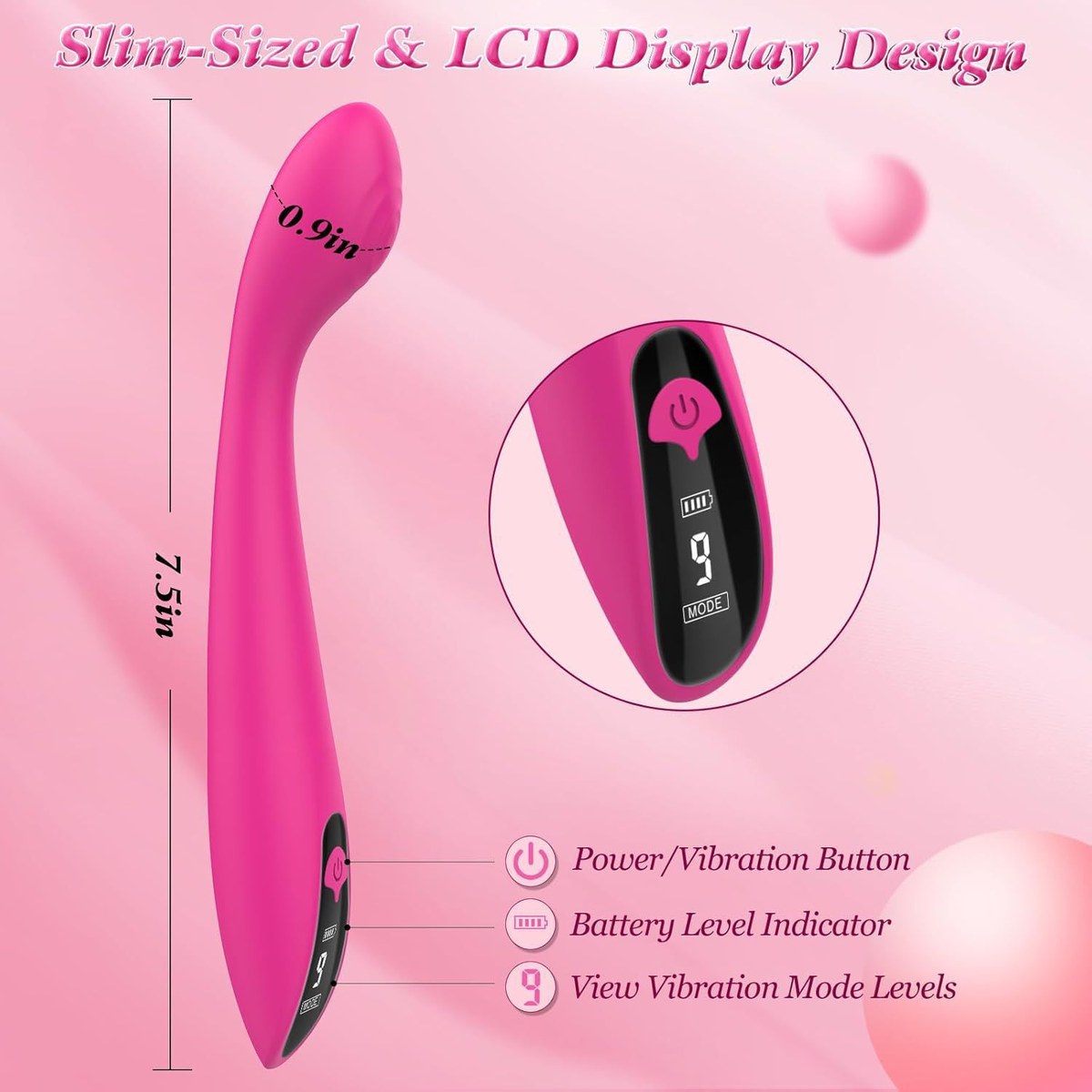 Vibrations-Massager mit LCD-Display & 9 Intensitätsstufen