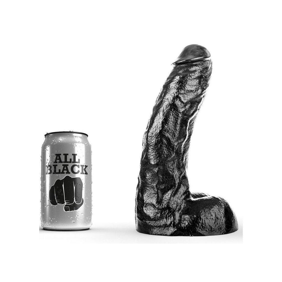 Glatter schwarzer Dildo, 25,5 cm