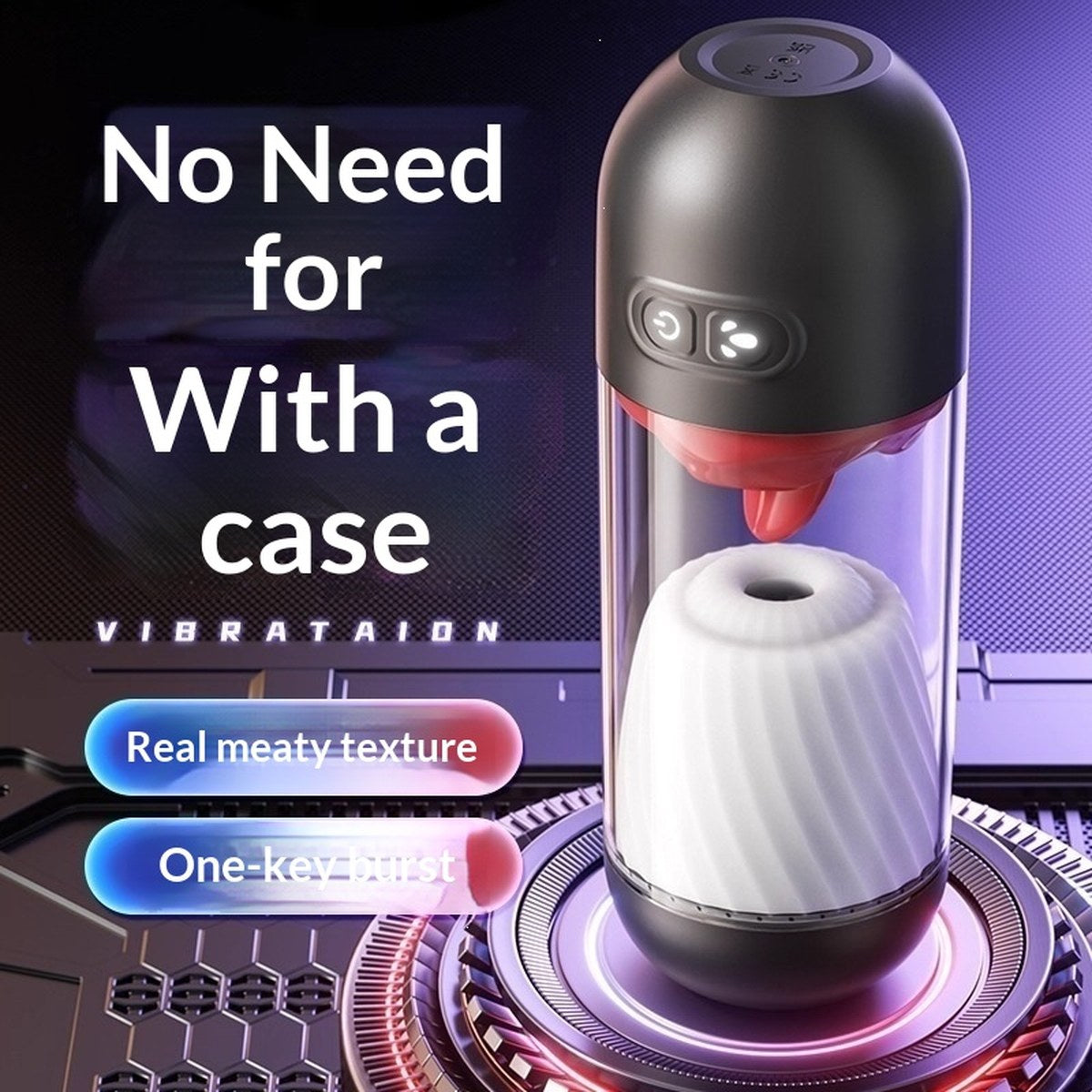 Masturbator mit Zungenreiz, Rotation & Vibration