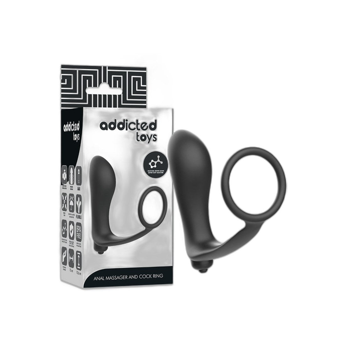 Vibrierender Analplug mit Penisring