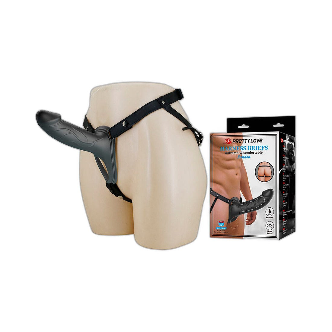 Landon Vibrator Strap-On schwarz