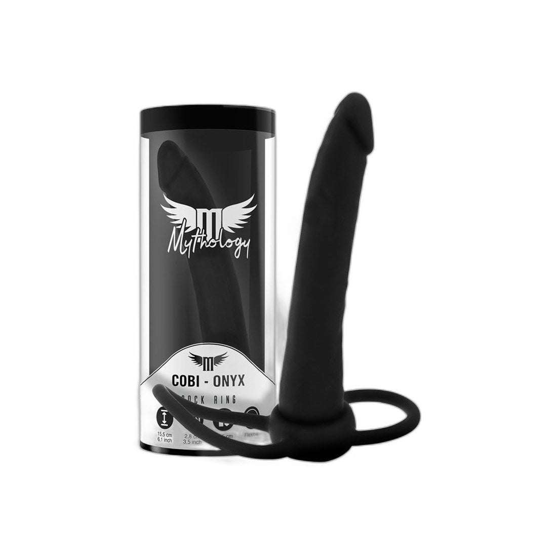 Cobi Onyx Anal Dildo mit Penisring 13 cm